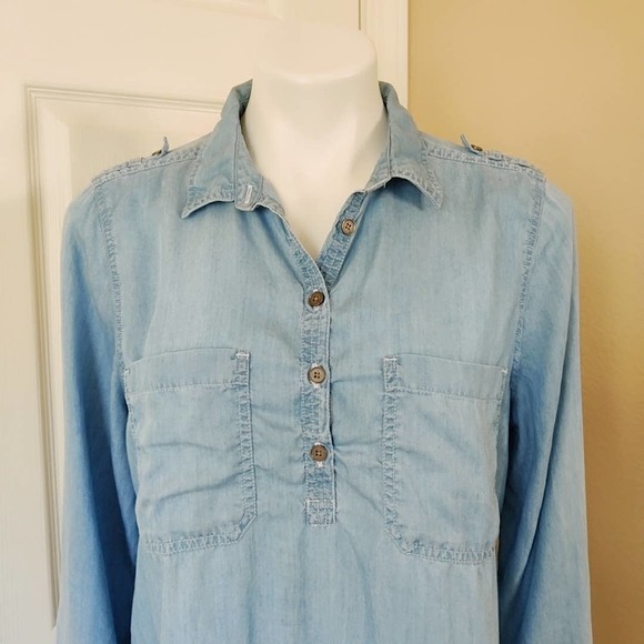 Chambray shirt dress - Picture 3 of 10